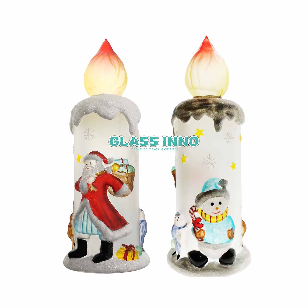 Glass Christams Candle Led Light