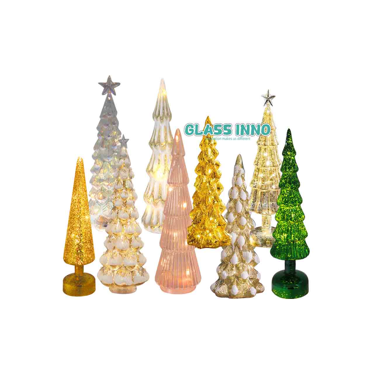 Glass christmas tree led light