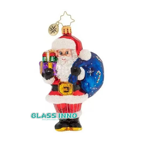Glass santa clause hanging ornament 4