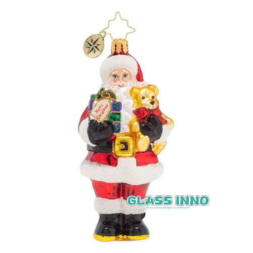 Glass santa clause haning ornament 5
