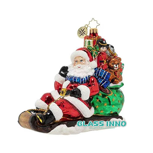 Glass santa clause haning ornament 6